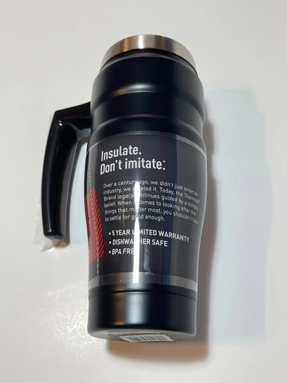 Thermos Stainless Steel Travel Mug 16 oz. Black NWT - Picture 2 of 6